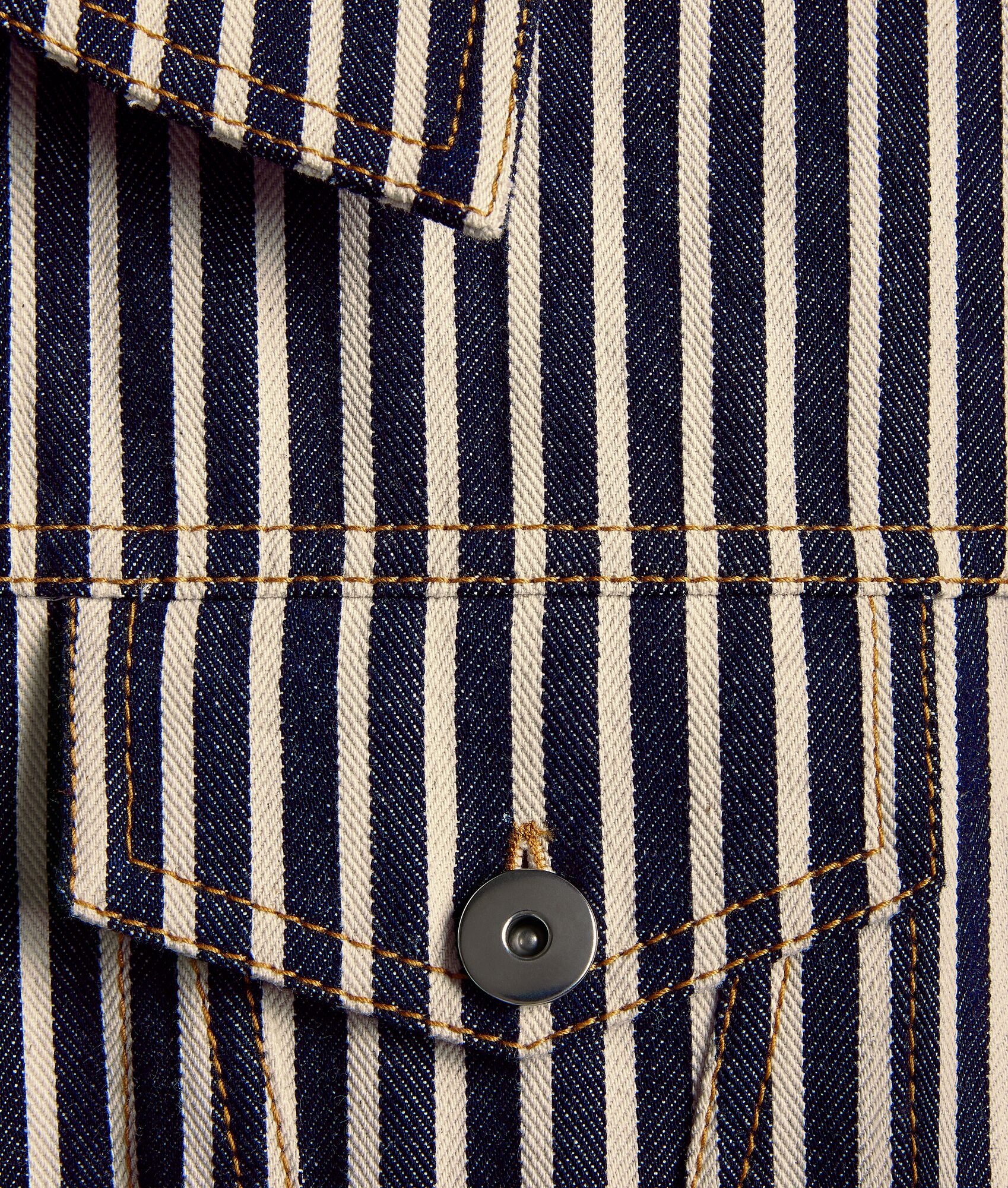 Striped Cotton Drill Jacket - 5