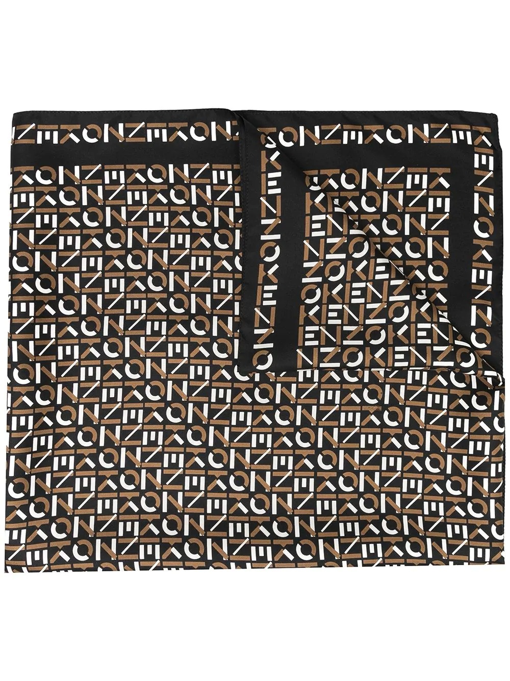 monogram printed scarf - 1