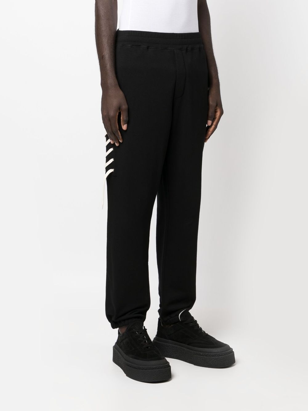 lace-up organic cotton track pants - 3