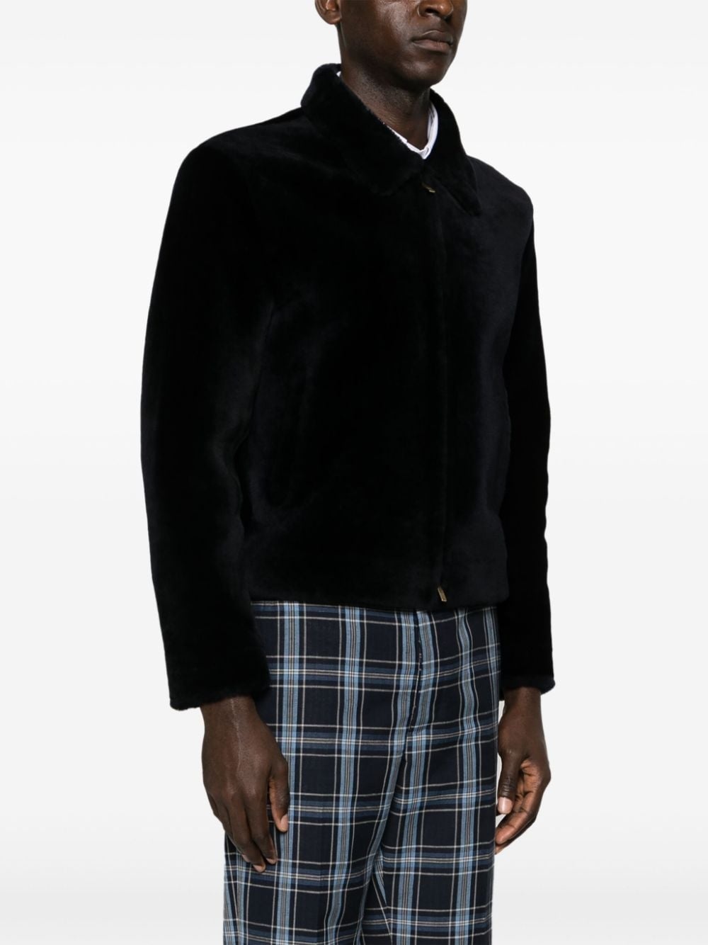 faux-fur leather jacket - 3