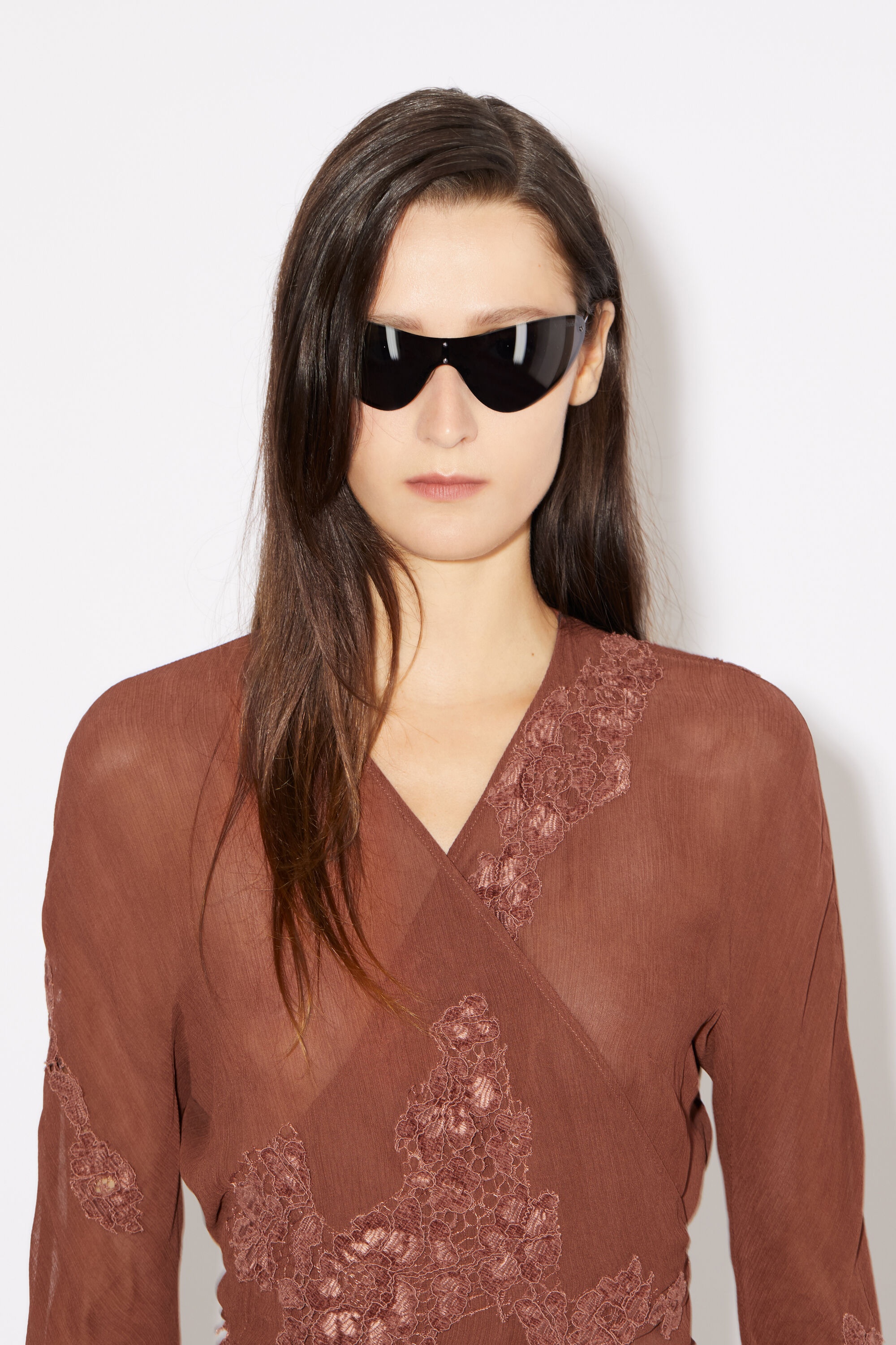 Wrap lace top - Rust brown - 5