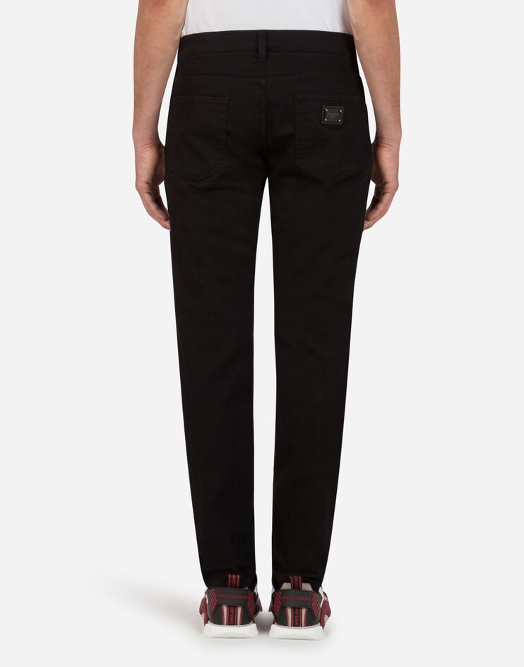 Black slim-fit stretch jeans - 3