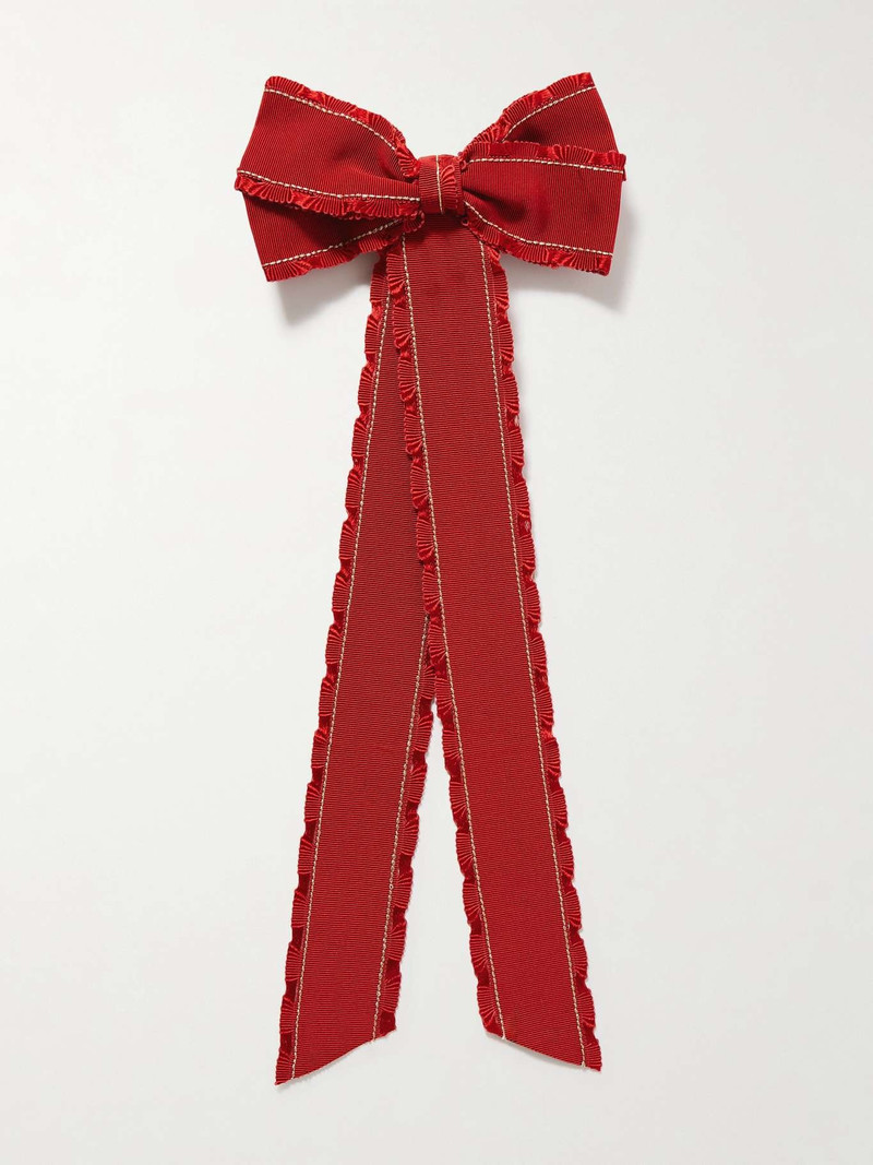 Winner’s Sash cotton-blend faille bow hair clip 1