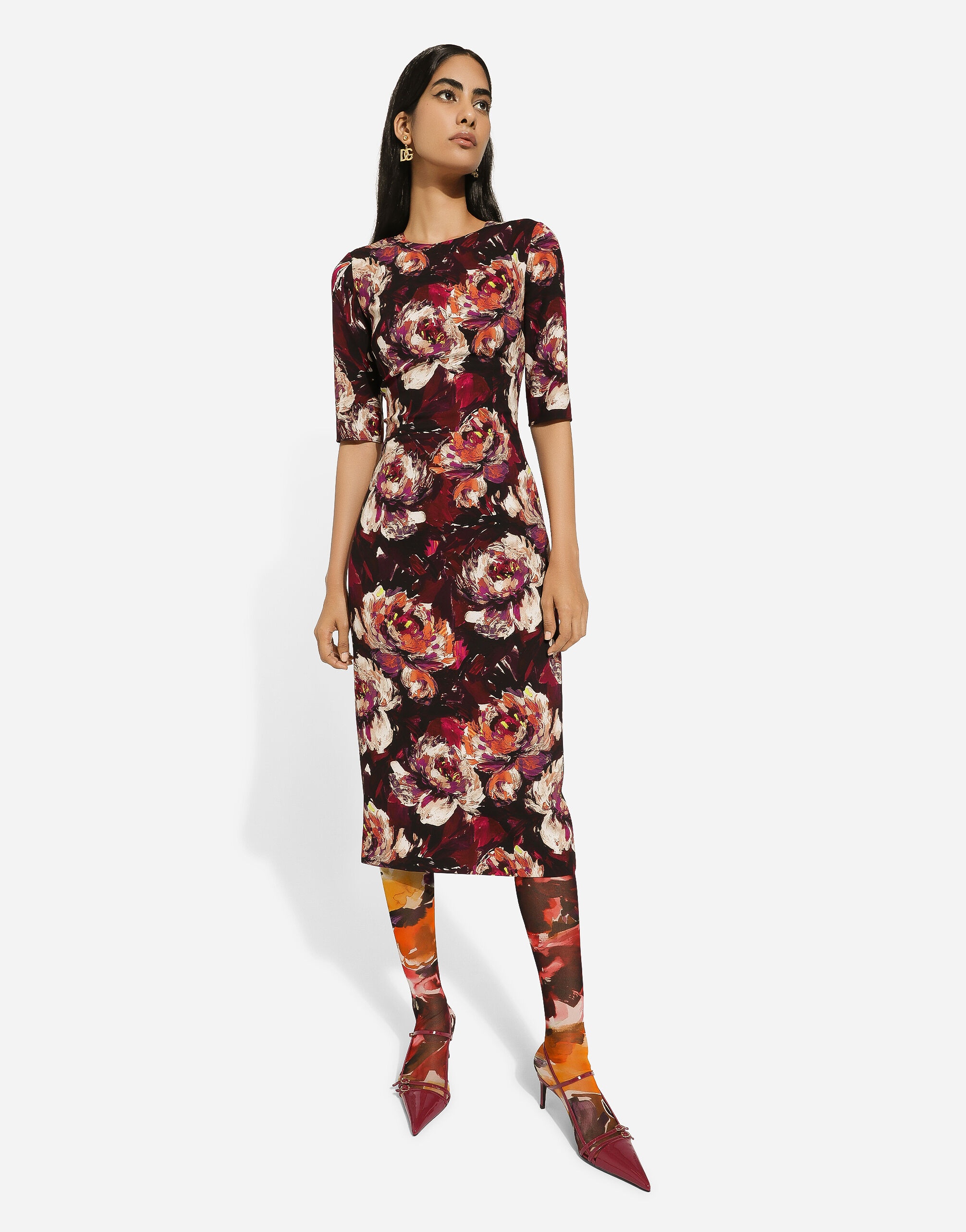 Cady sheath dress with peony print - 5