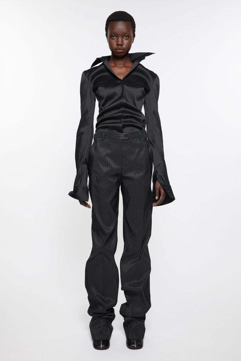 Acne Studios Pinstripe tailored trousers - Black outlook