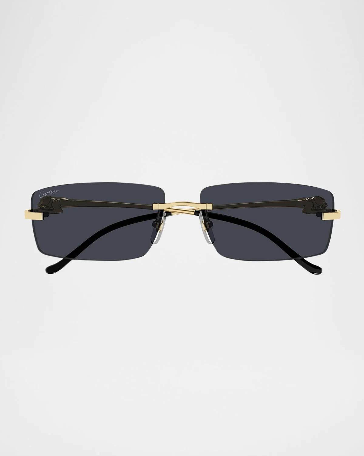 Rimless Metal Rectangle Sunglasses - 1