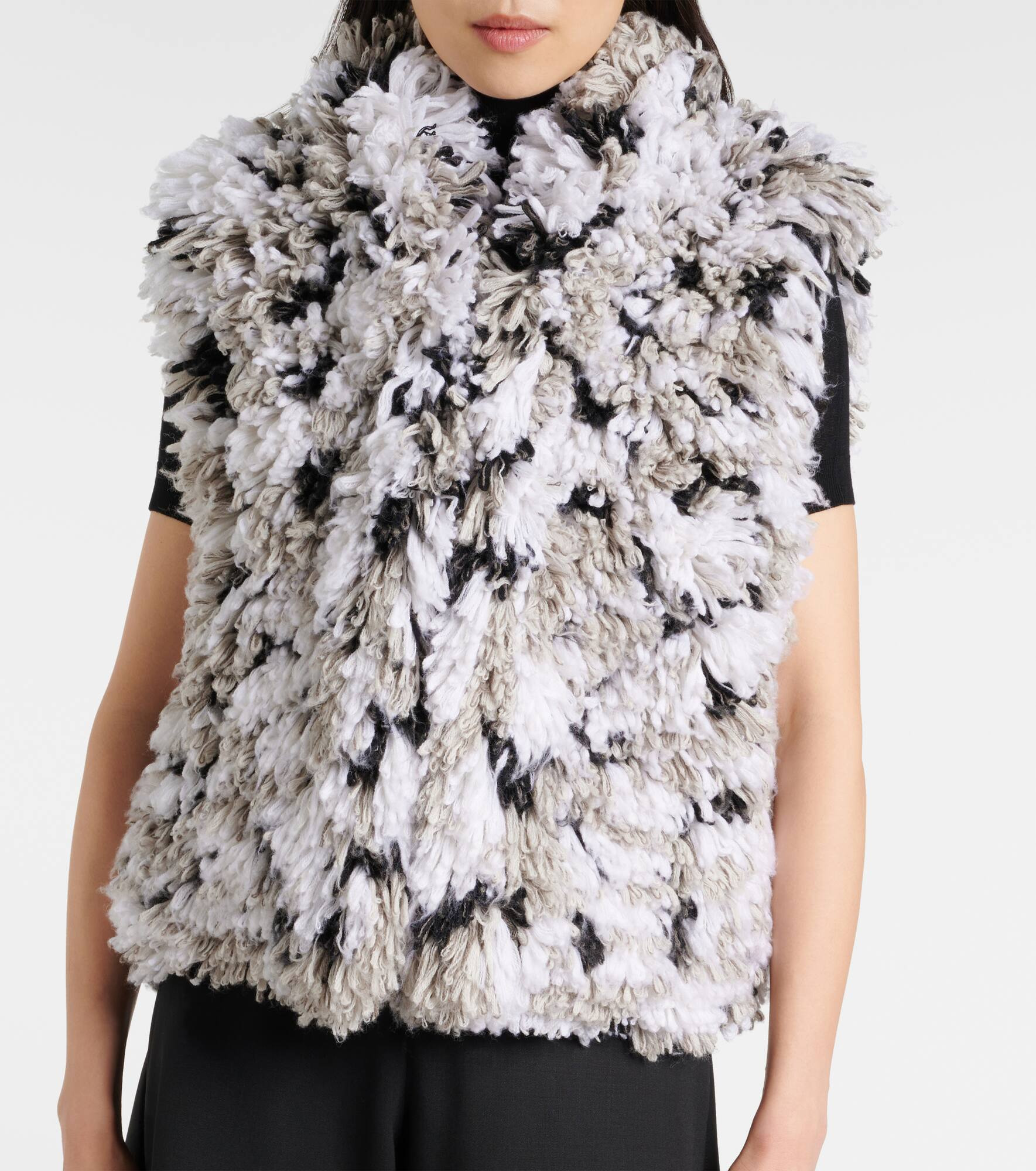 Lynx faux shearling jacquard vest - 4