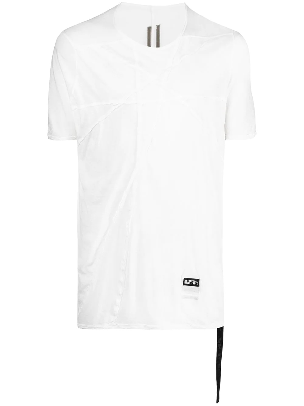 logo print stitch detail lightweight T-shirt - 1