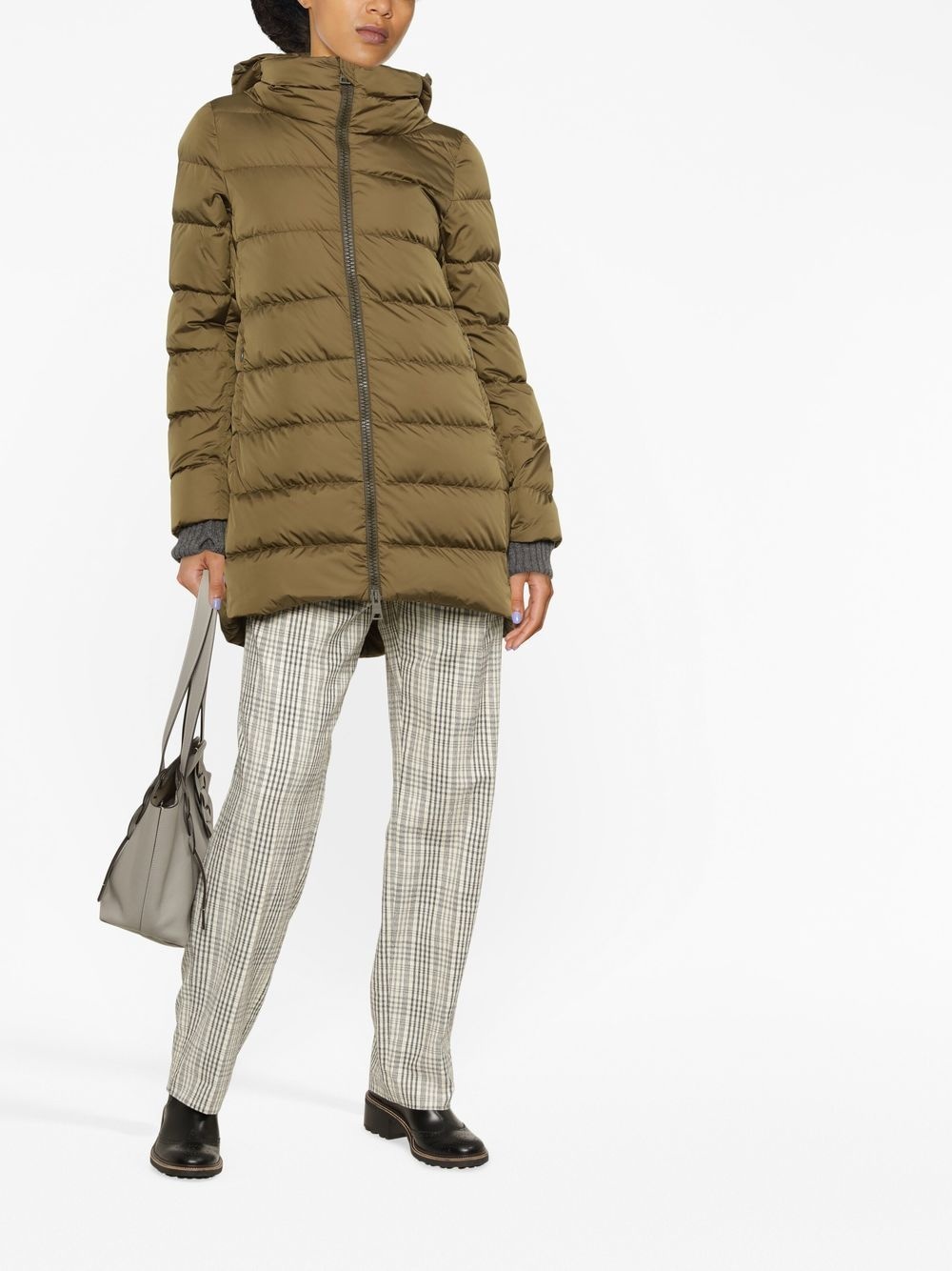 hooded feather-down coat - 2