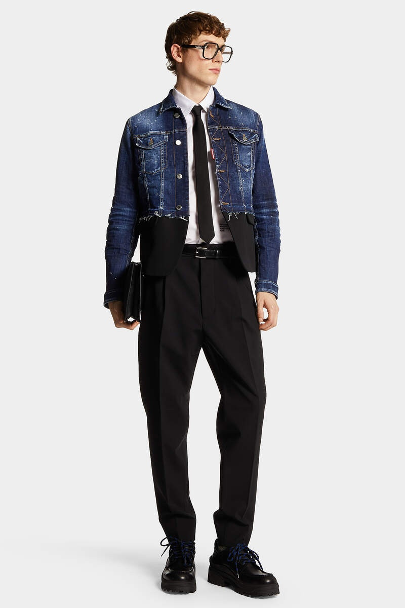 MEDIUM WHITE AND BLUE SPOTS DENIM JACKET 6