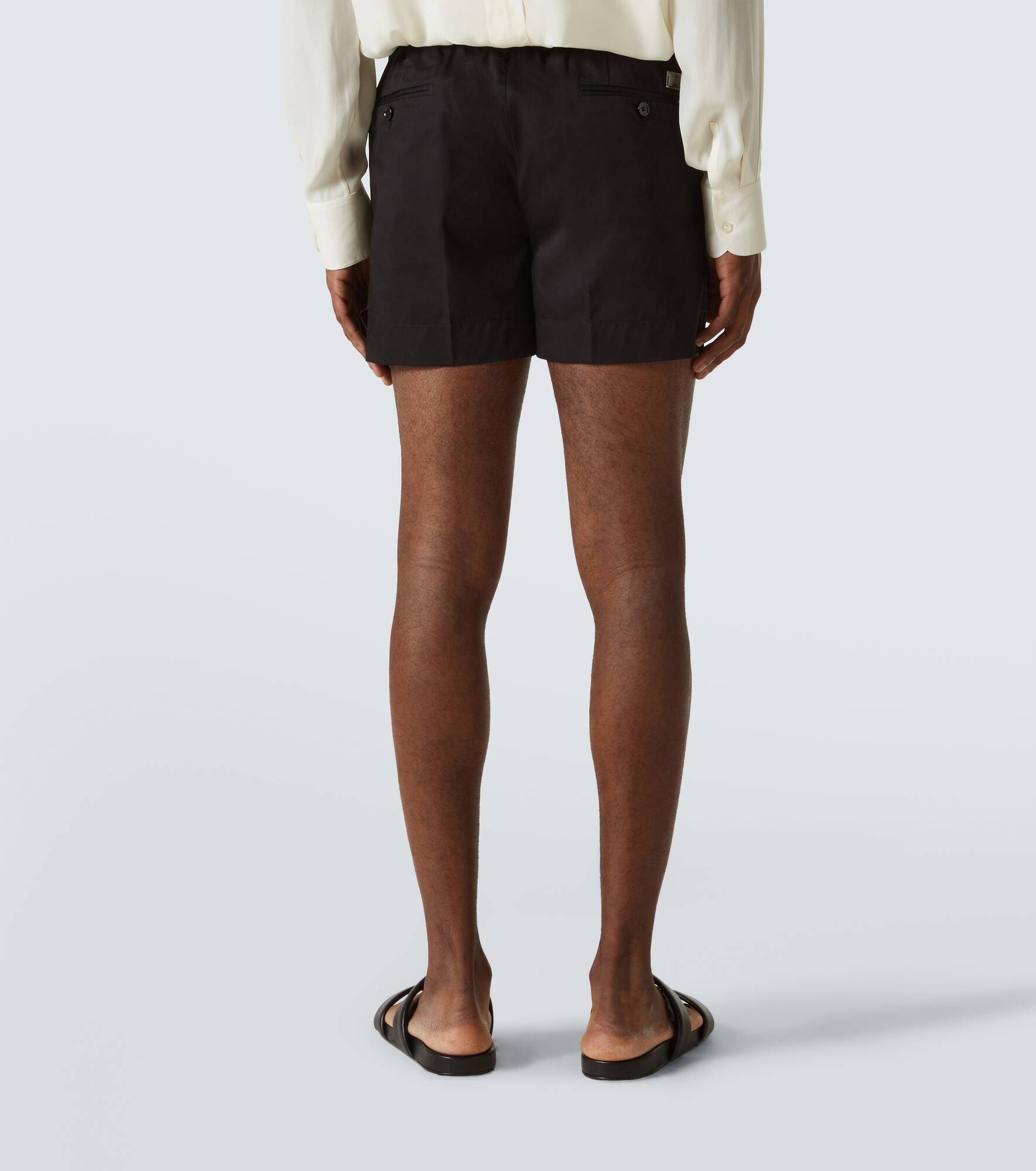 Cotton-blend gabardine shorts - 4