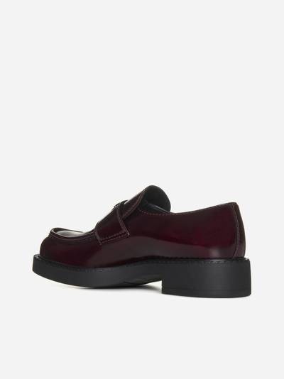 Prada Chocolate leather loafers outlook
