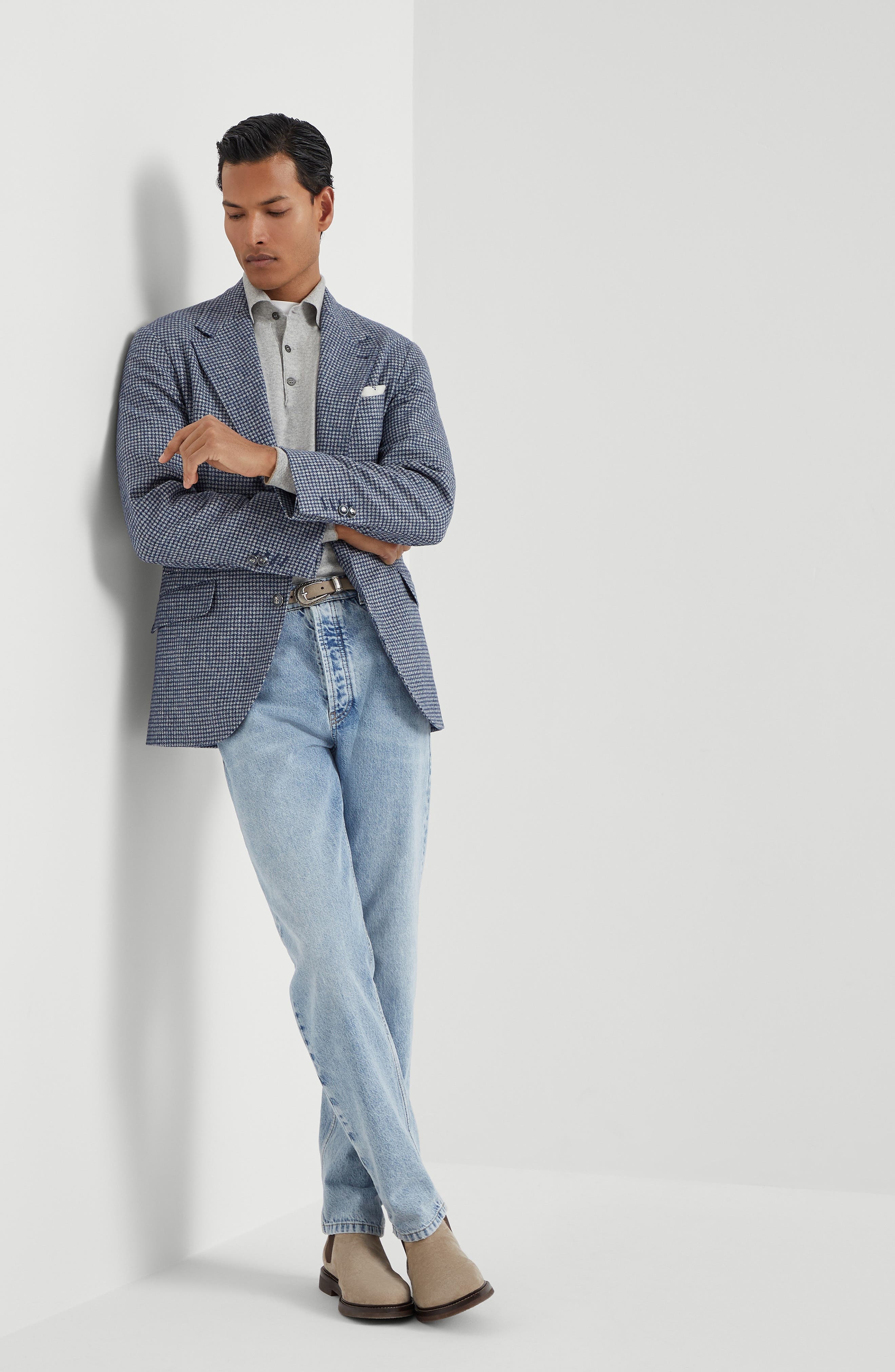 Brunello Cucinelli Polo-style sweater in Light Grey at Nordstrom - 6