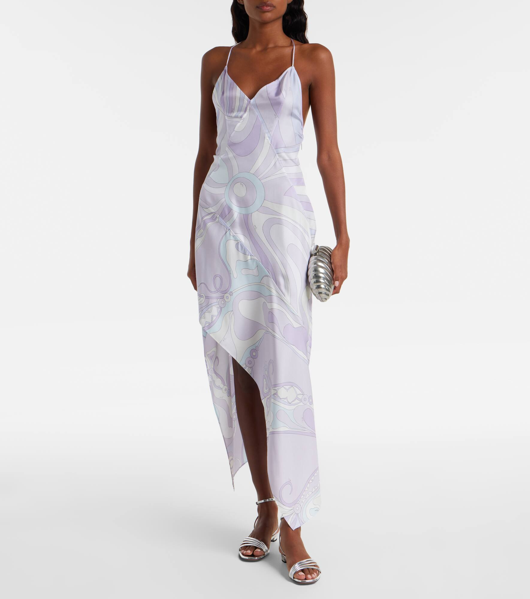 Marmo asymmetric silk twill maxi dress - 2