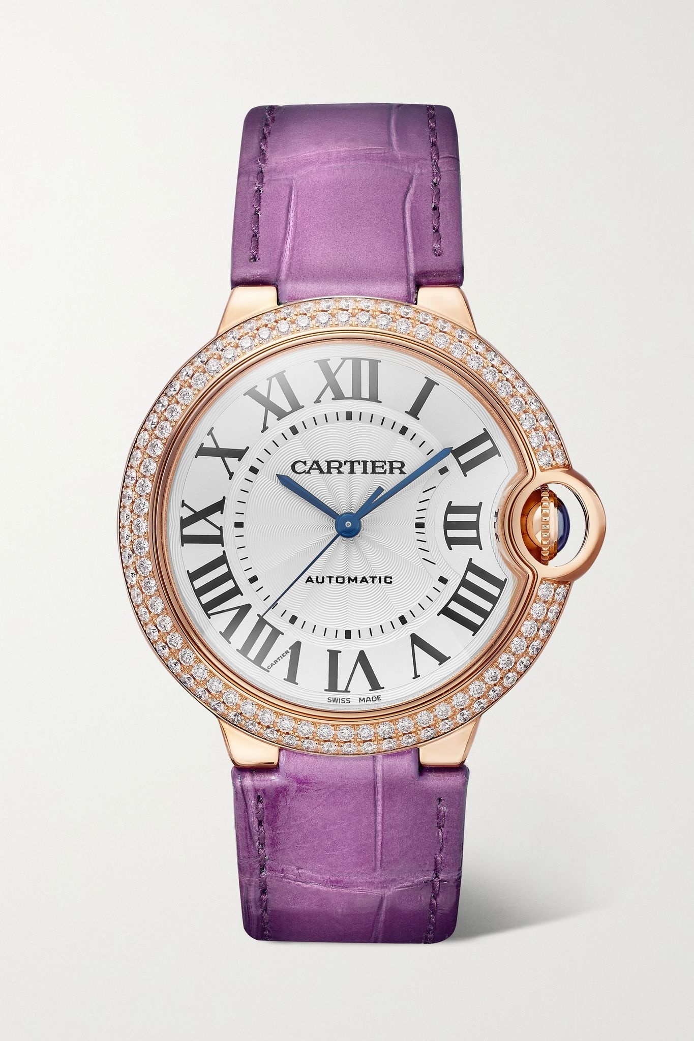 Ballon Bleu de Cartier Automatic 36mm 18-karat pink gold, alligator and diamond watch - 1