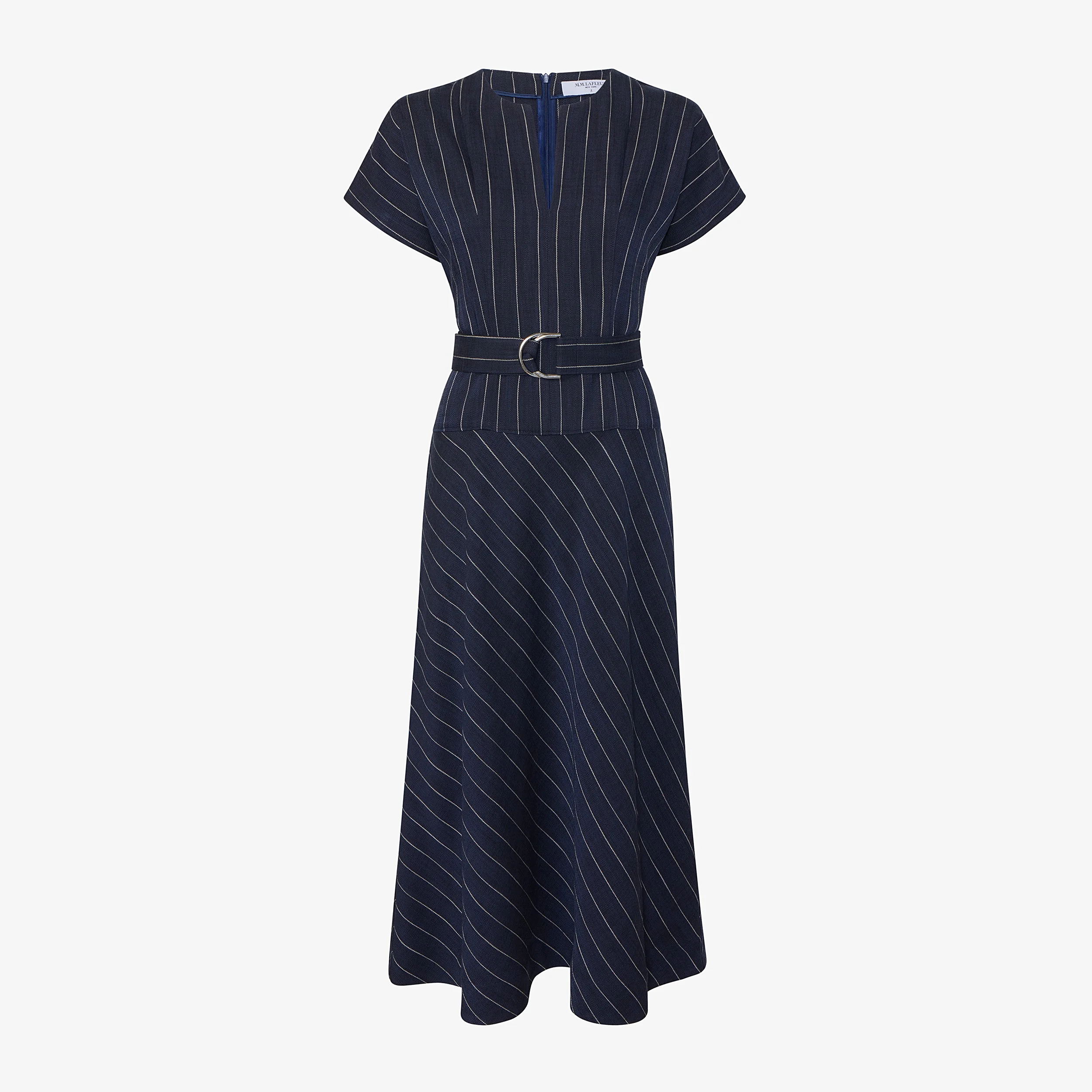 Cereah Belt Dress - Woven Pinstripe - 1