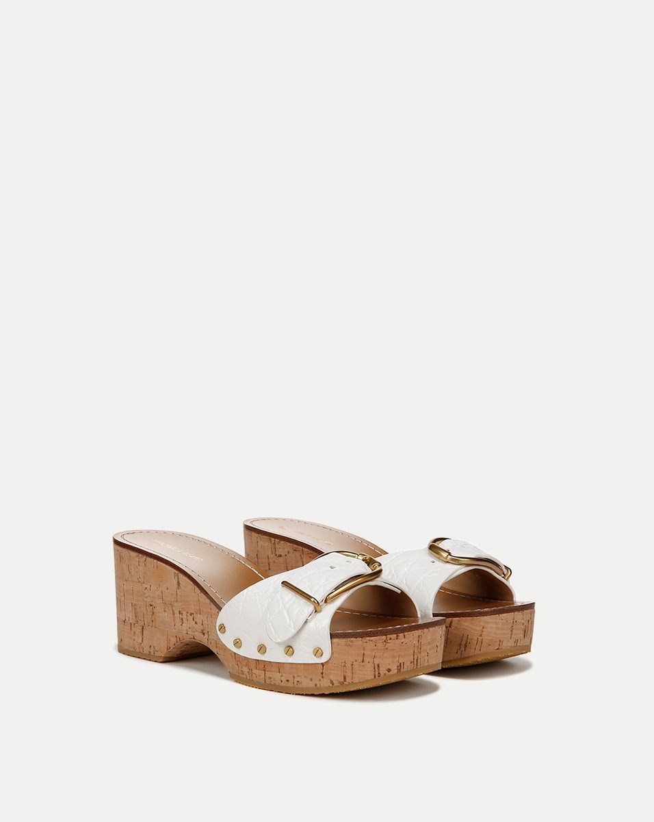 DALLAS CROC-EMBOSSED LEATHER SANDAL - 2
