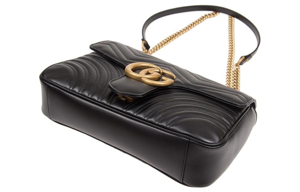 (WMNS) Gucci Marmont Medium Matelasse Shoulder Bag 'Black' 443496-DTDIT-1000 - 4