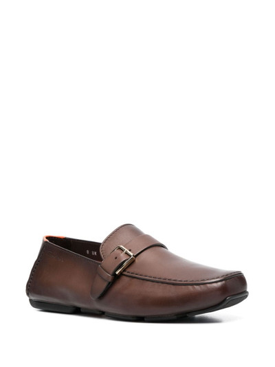 Santoni buckled leather monk shoes outlook