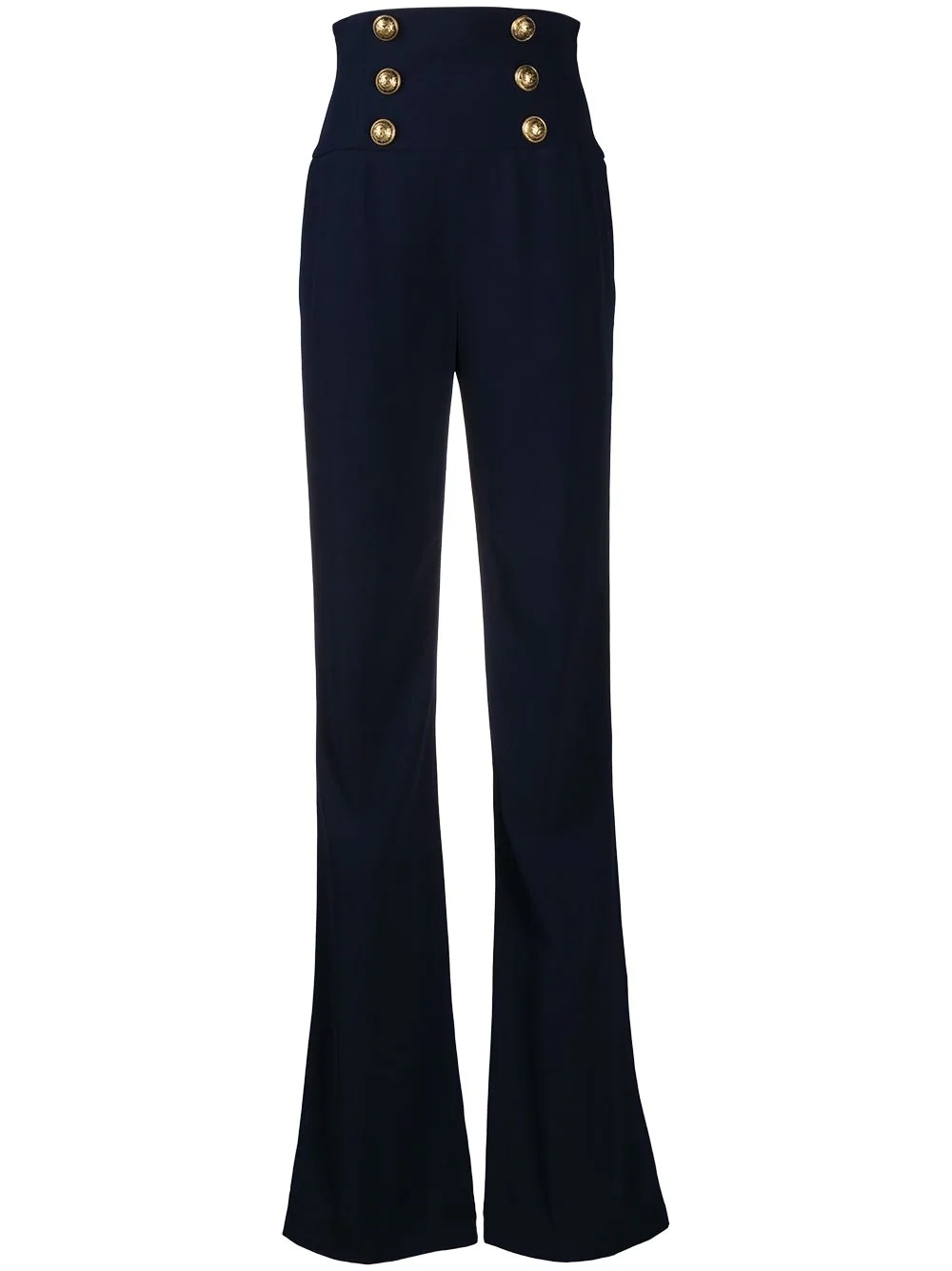 high-waisted six button trousers - 1