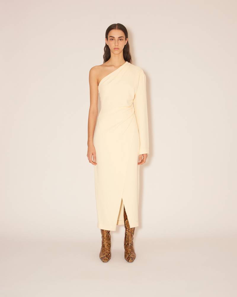 Nanushka FLORENCE - Assymetric one sleeve wrap dress - Vanilla outlook