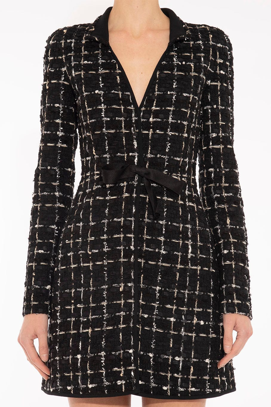 Tweed Check Long Sleeve Dress - 2