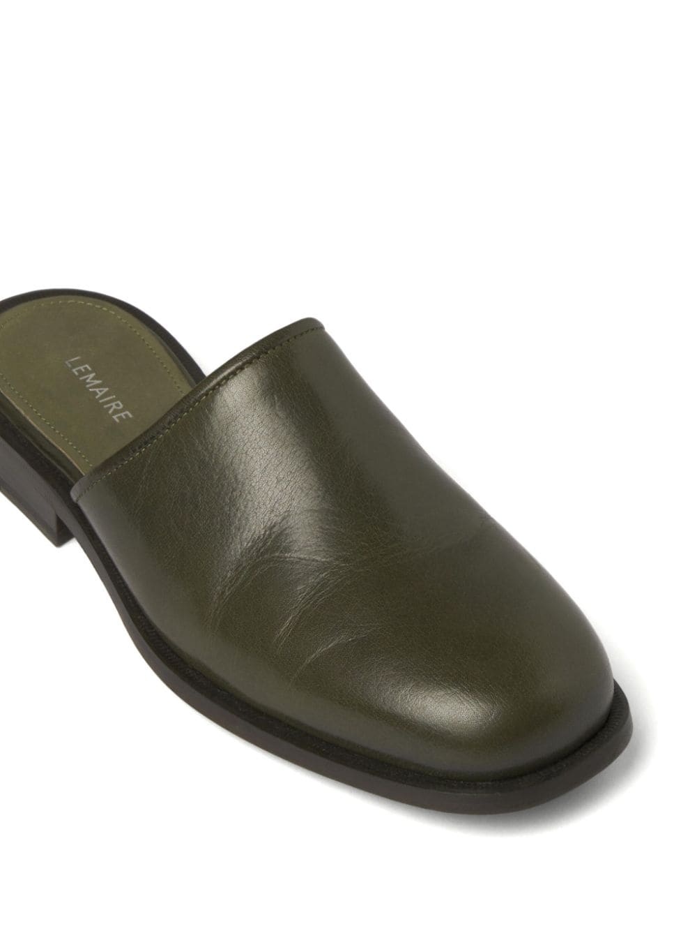square-toe leather mules - 7