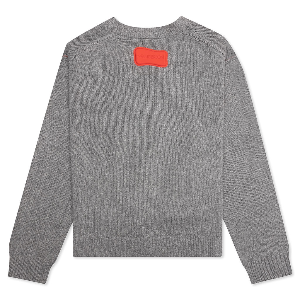 CONTRAST POCKET CARDIGAN - GREY MELANGE - 2