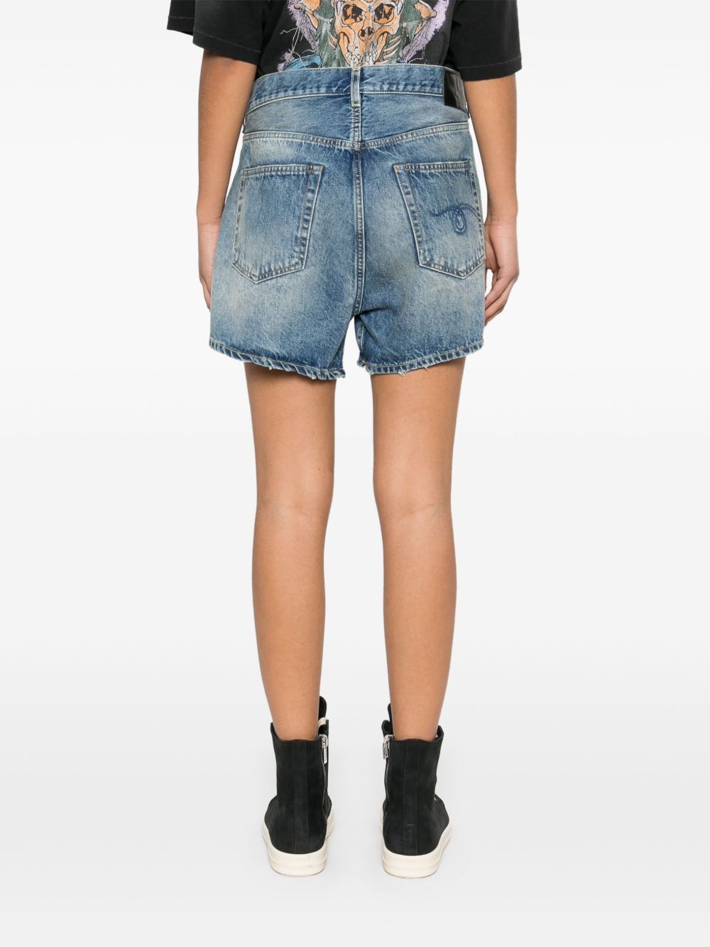 Crossover denim shorts - 4