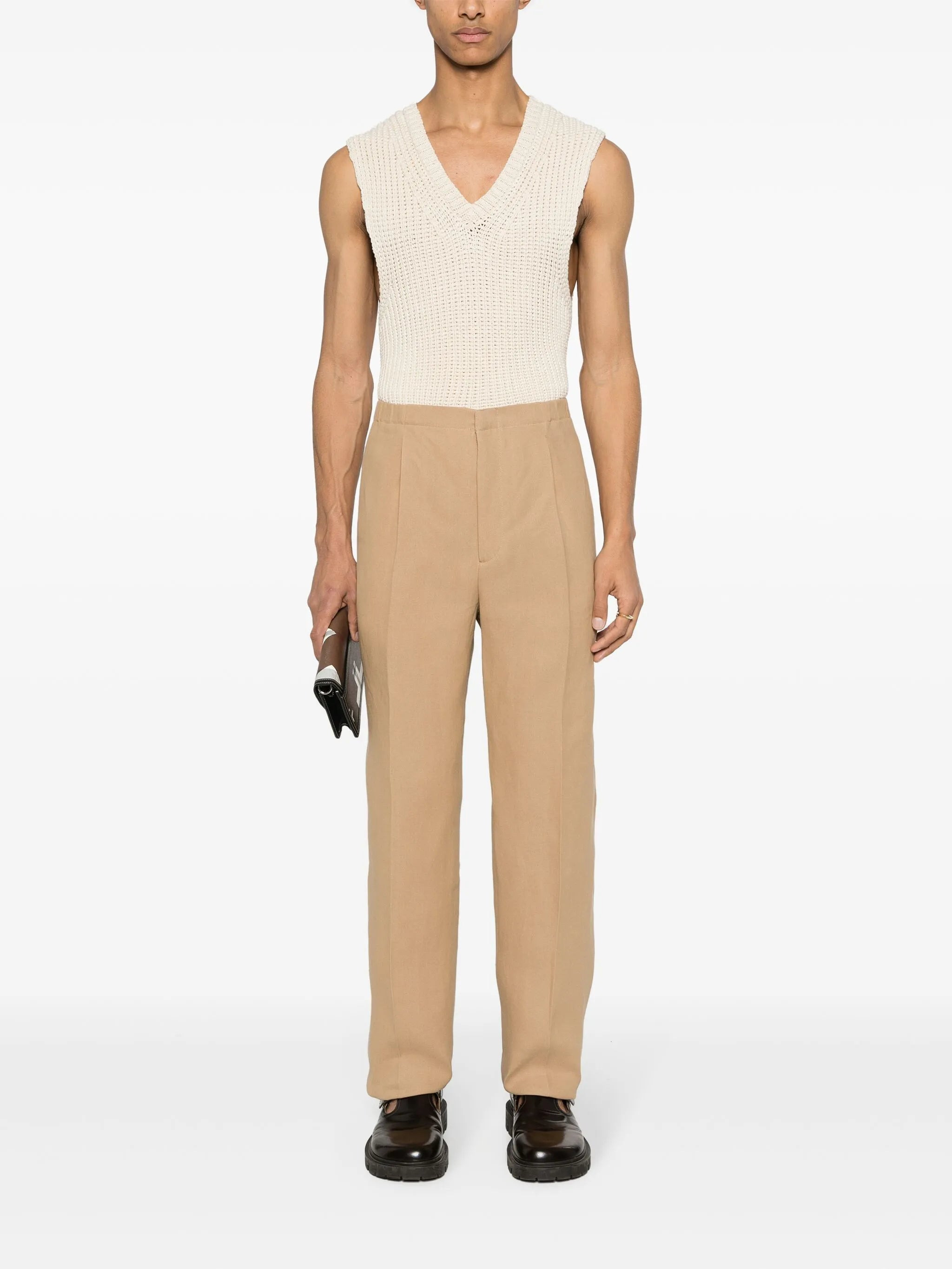 Canvas Straight-leg Trousers - 4