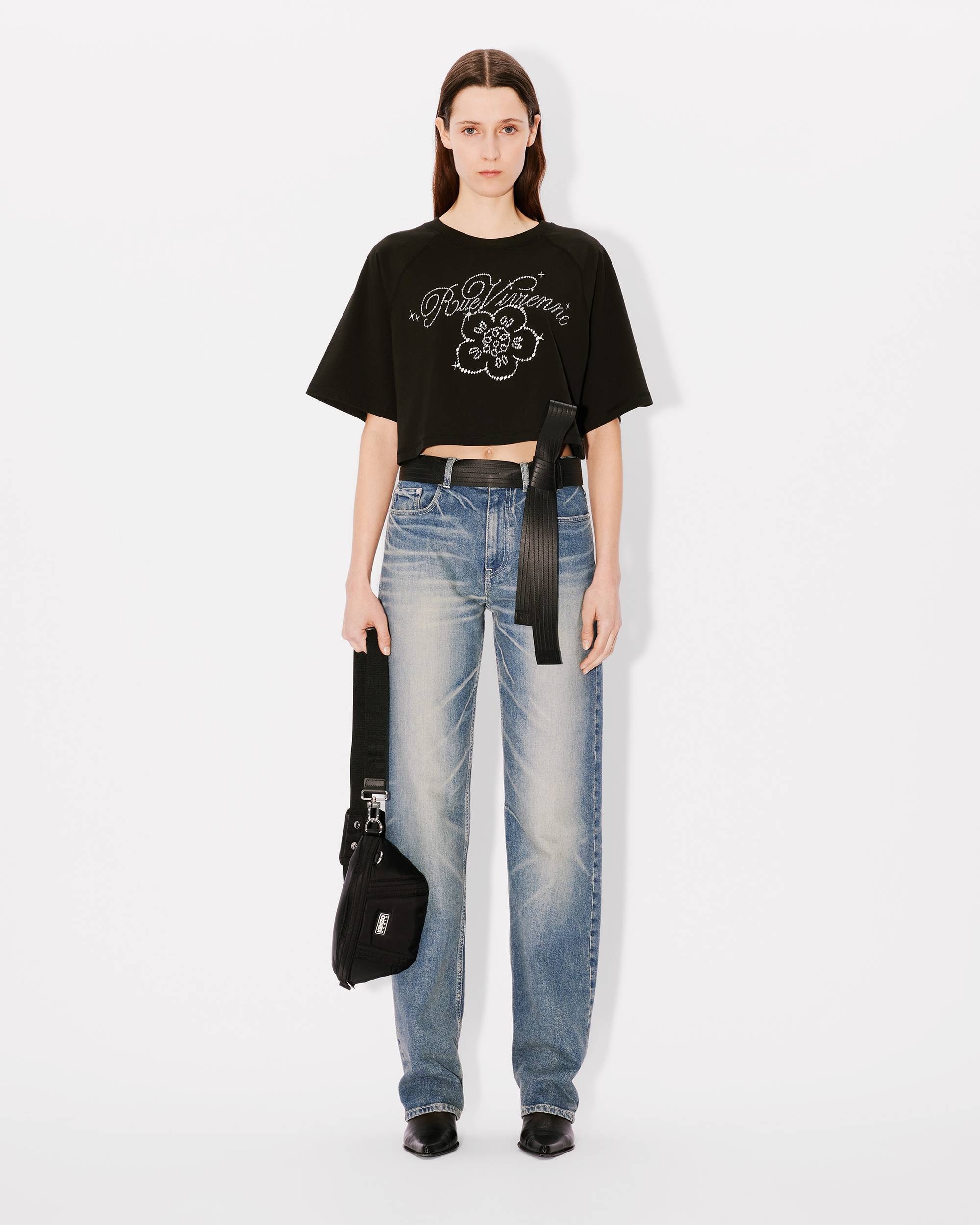 'KENZO Constellation' embroidered cropped T-shirt - 5