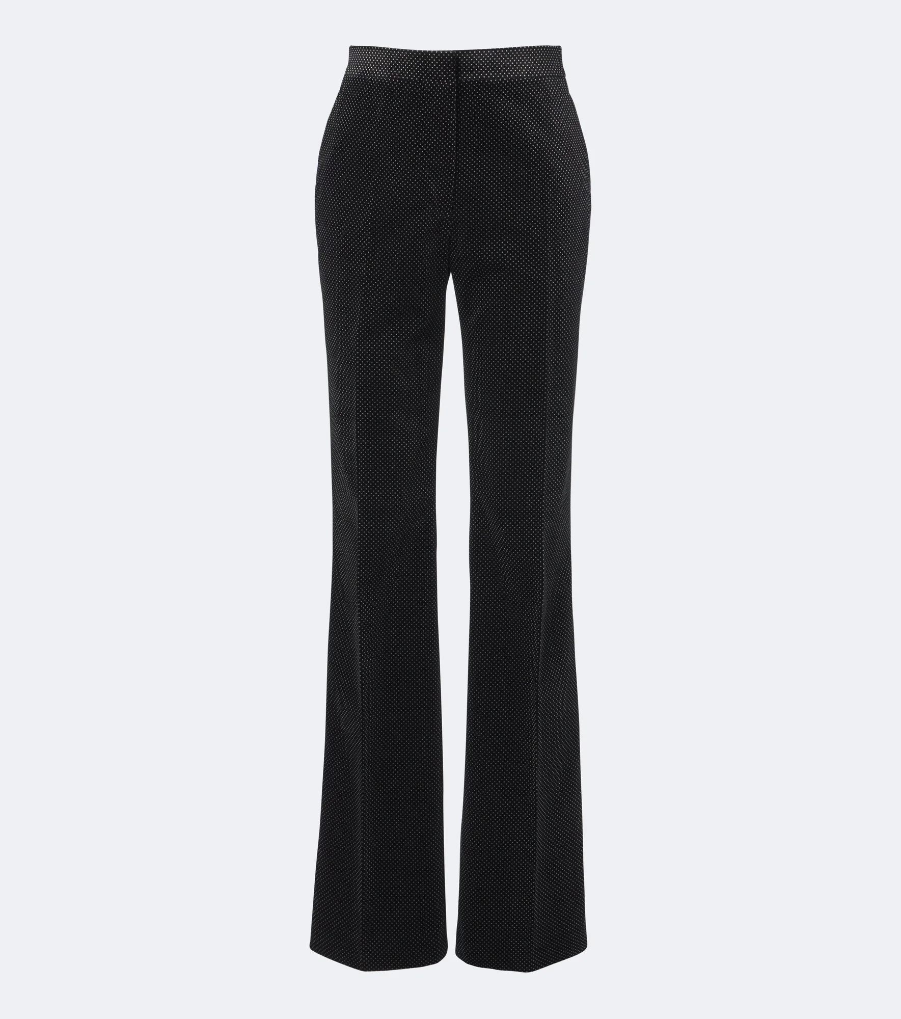 Polka-dot cotton velvet straight pants - 1