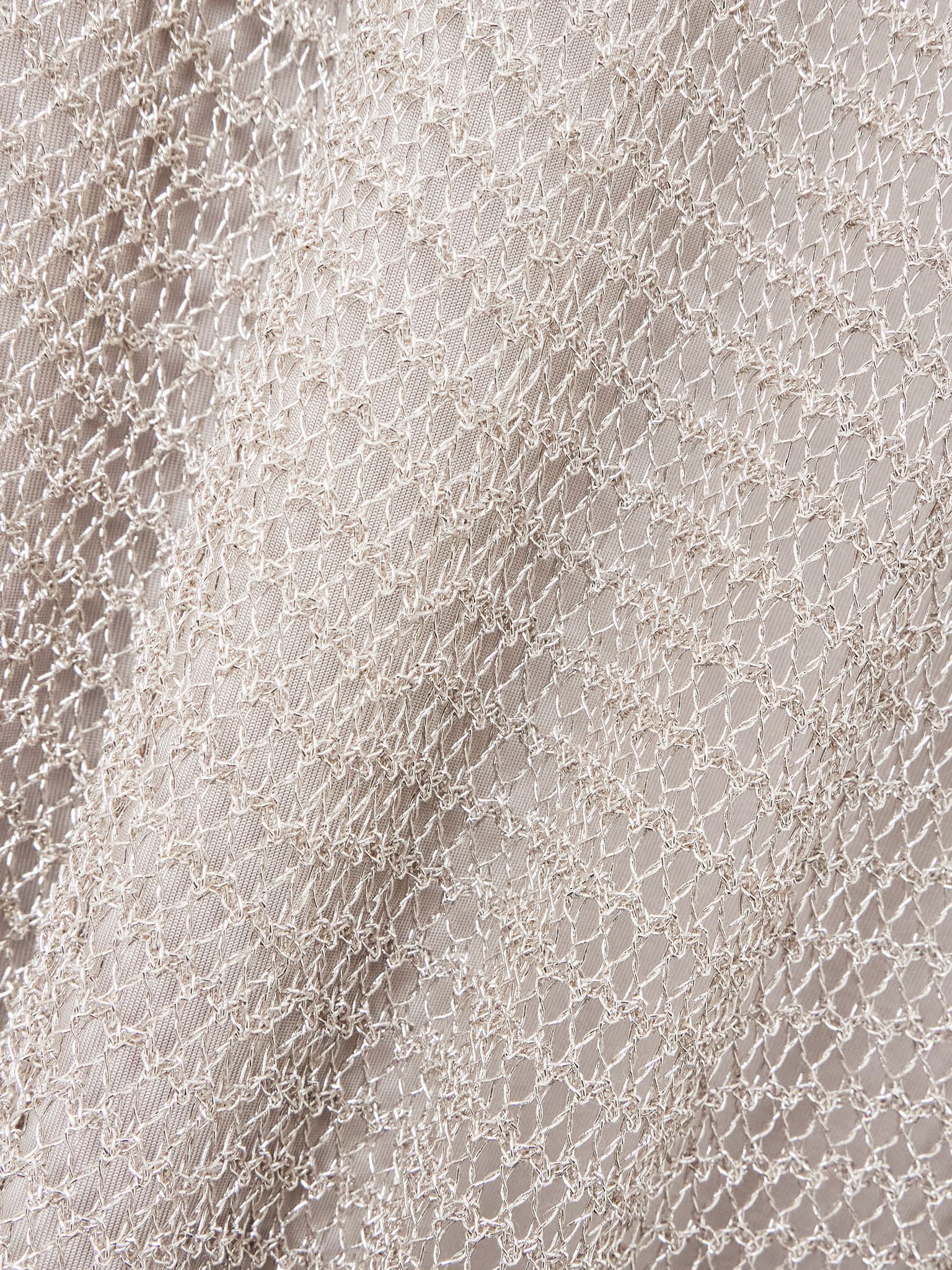Metallic open-knit turtleneck mini dress Silver - 5