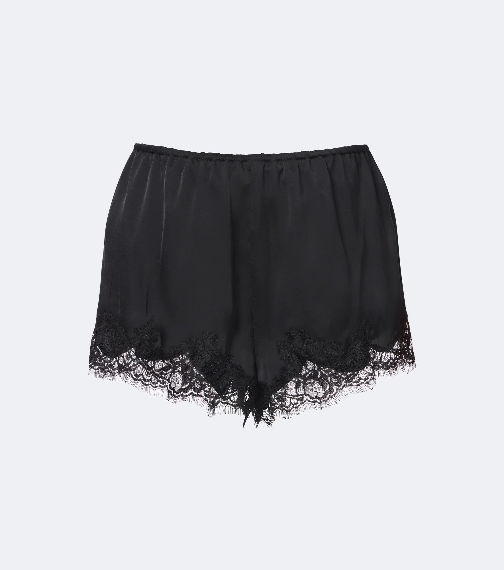 Marisol lace-trimmed satin shorts - 1