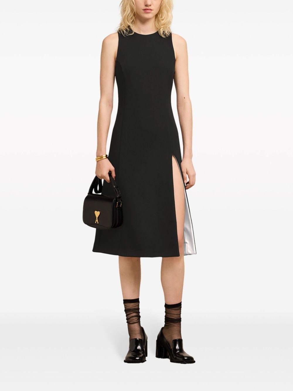 sleeveless virgin-wool midi dress - 2