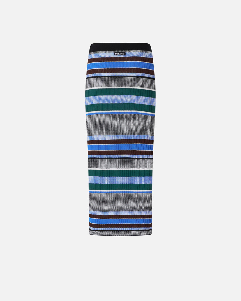 PINKO CALF-LENGTH STRIPED KNIT SLIM-FIT SKIRT outlook