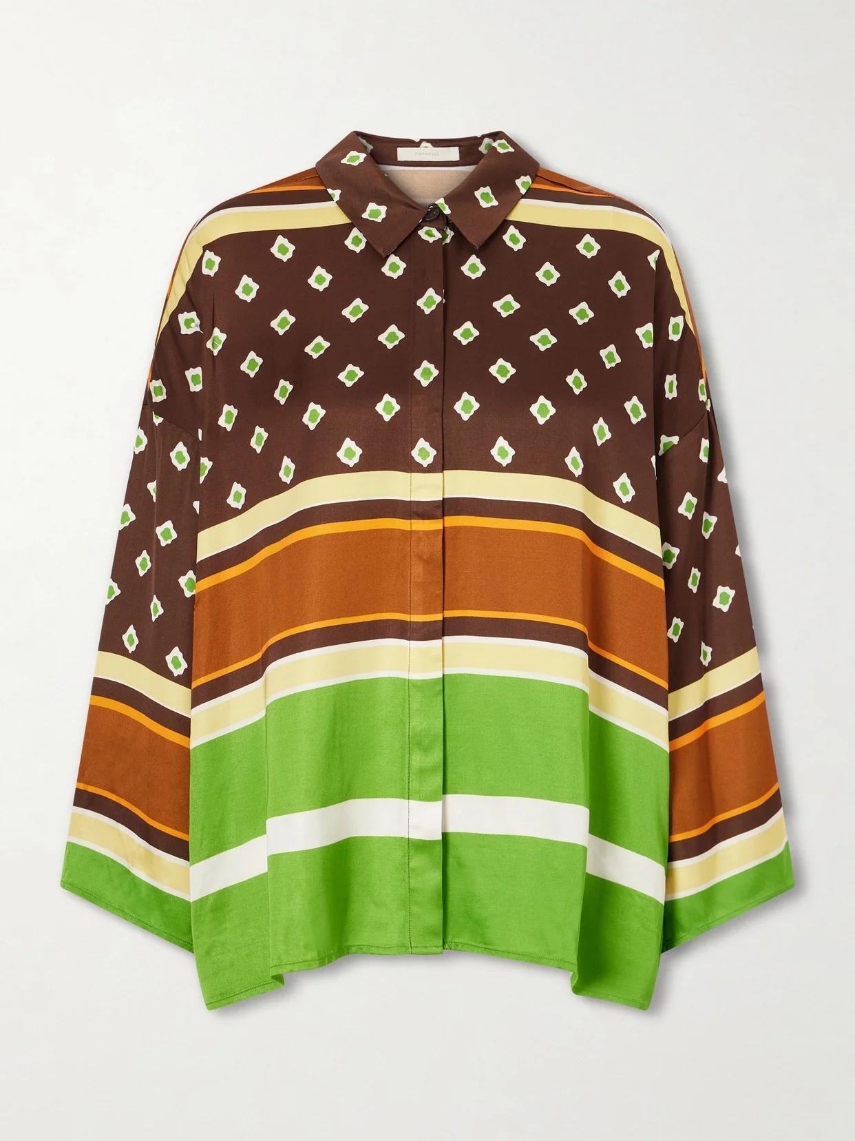 Cora Printed Satin Shirt - 1