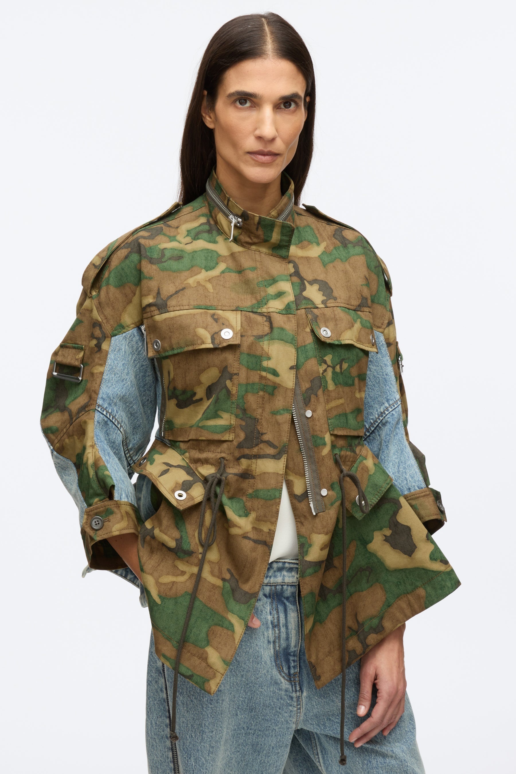 Patchwork Camo Cinched Jacket - 6