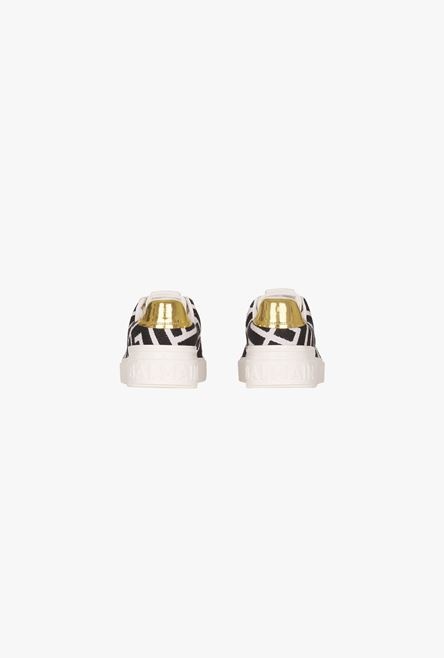 Bicolor white and black jacquard B-Court sneakers - 3