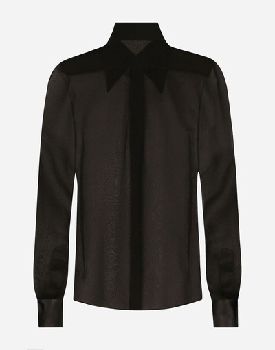 Dolce & Gabbana Silk chiffon shirt with satin details outlook