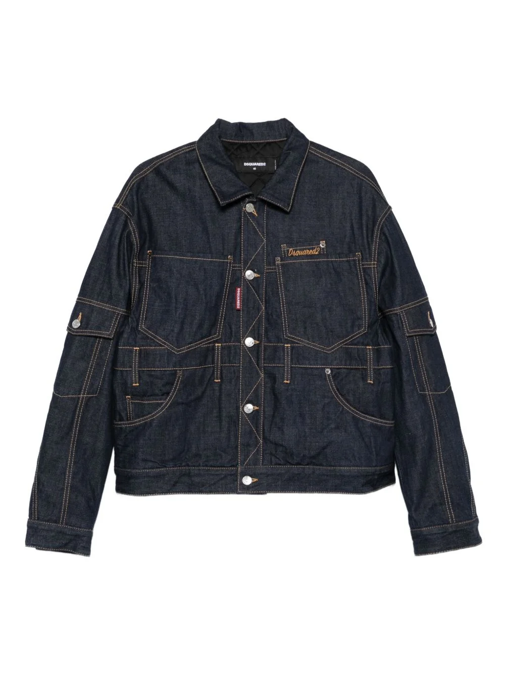 multi-pocket panelled denim jacket - 1