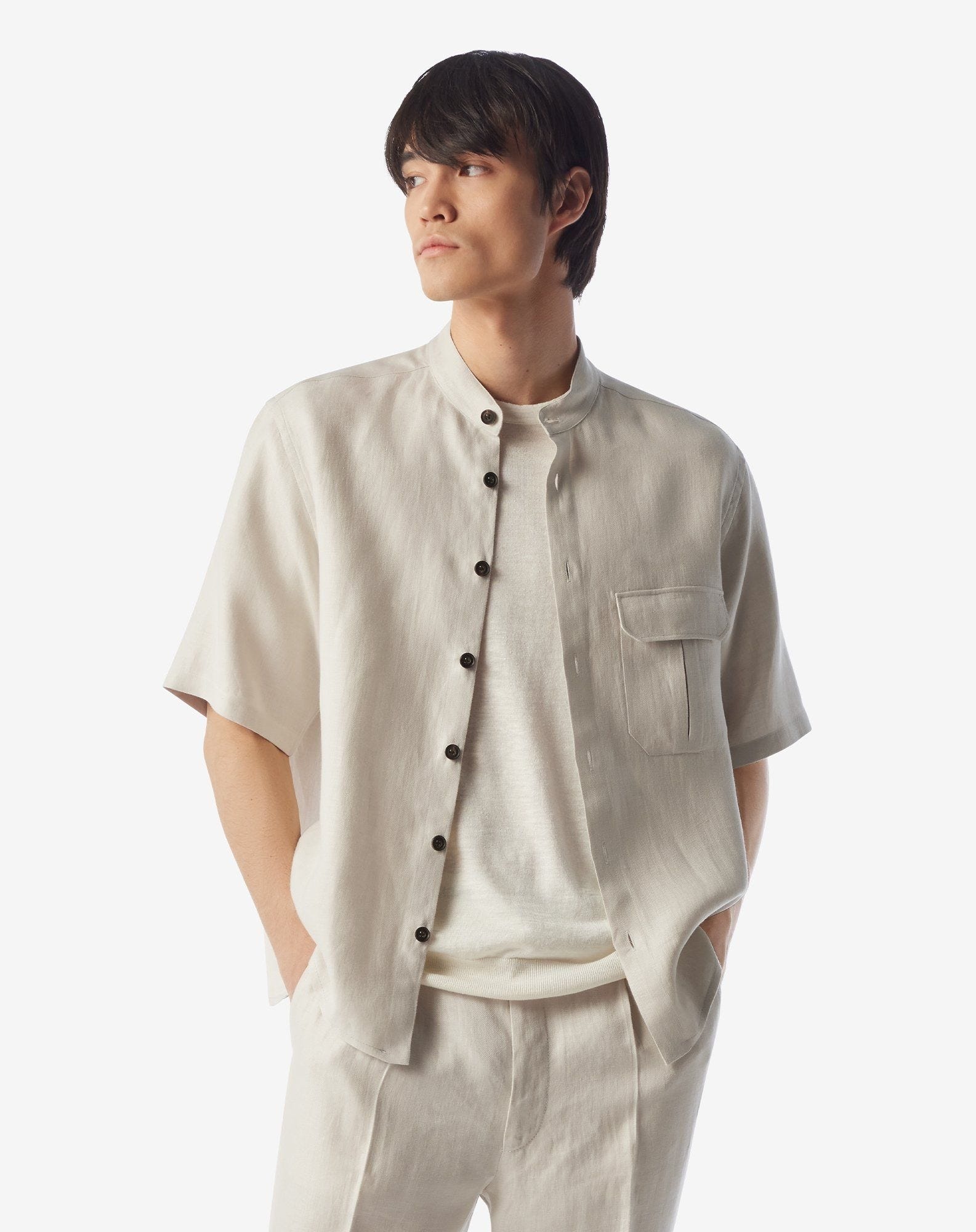 Pure linen ivory shirt - 2
