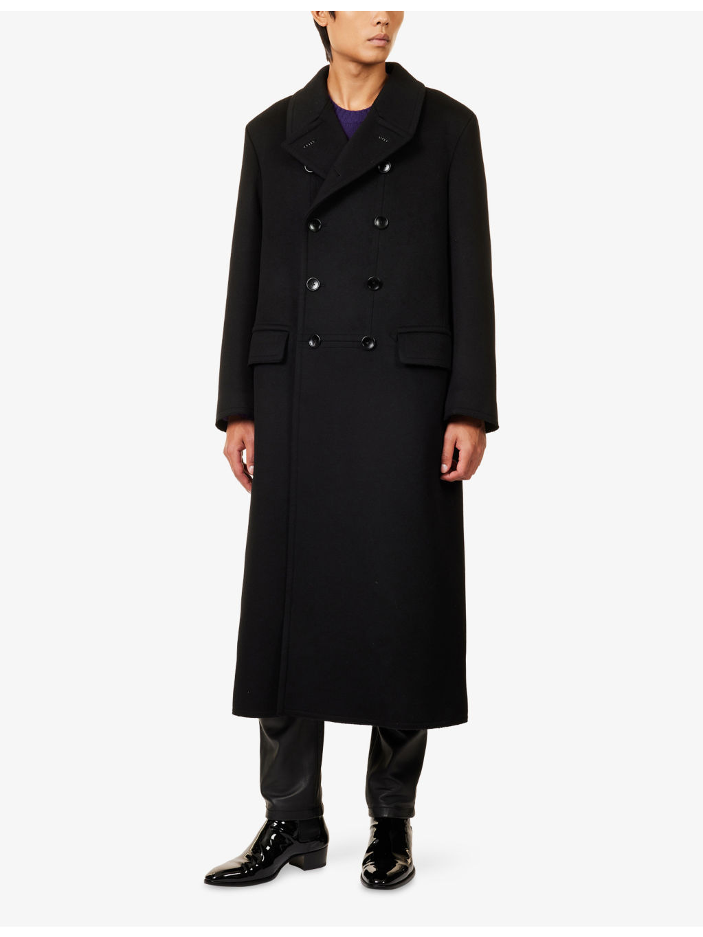 Double-Breasted Officer Wool Coat - 3