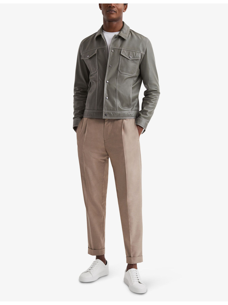 REISS Luca leather low-top trainers outlook