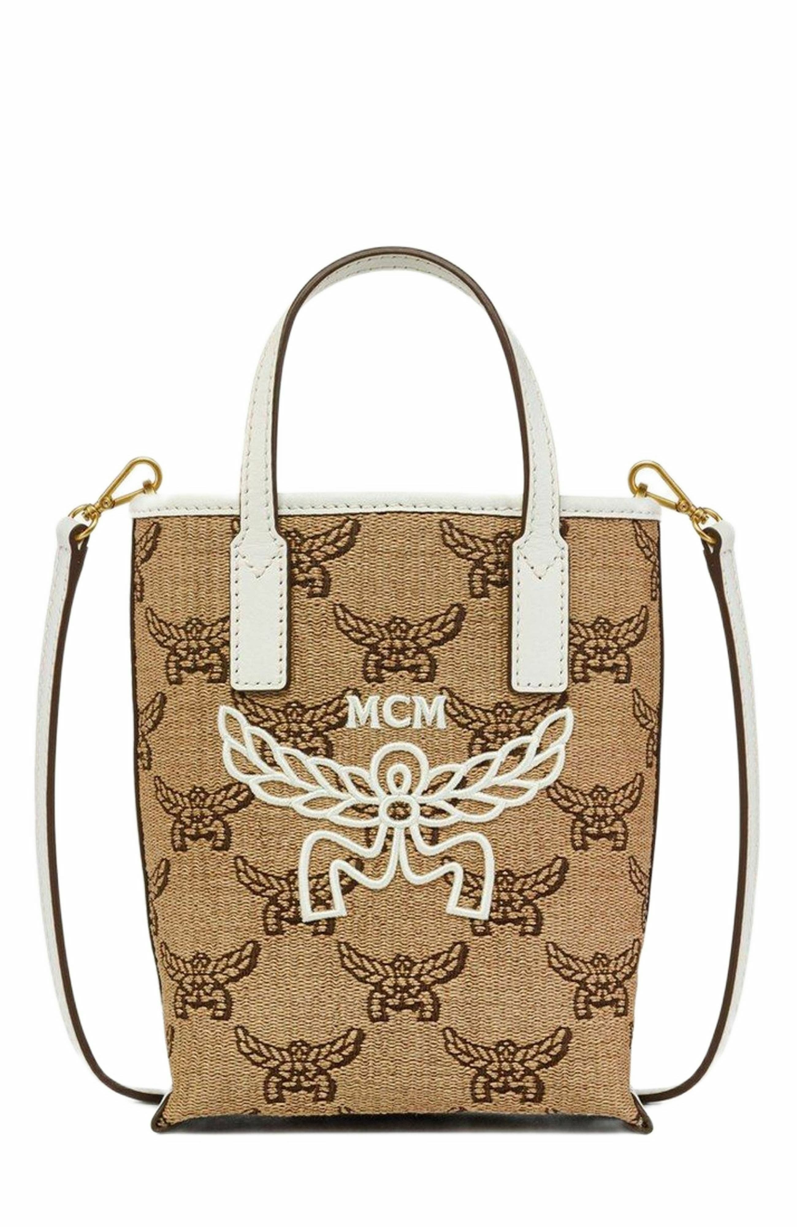 MCM Himmel Crossbody in Lauretos Raffia Jacquard in Beige at Nordstrom - 1
