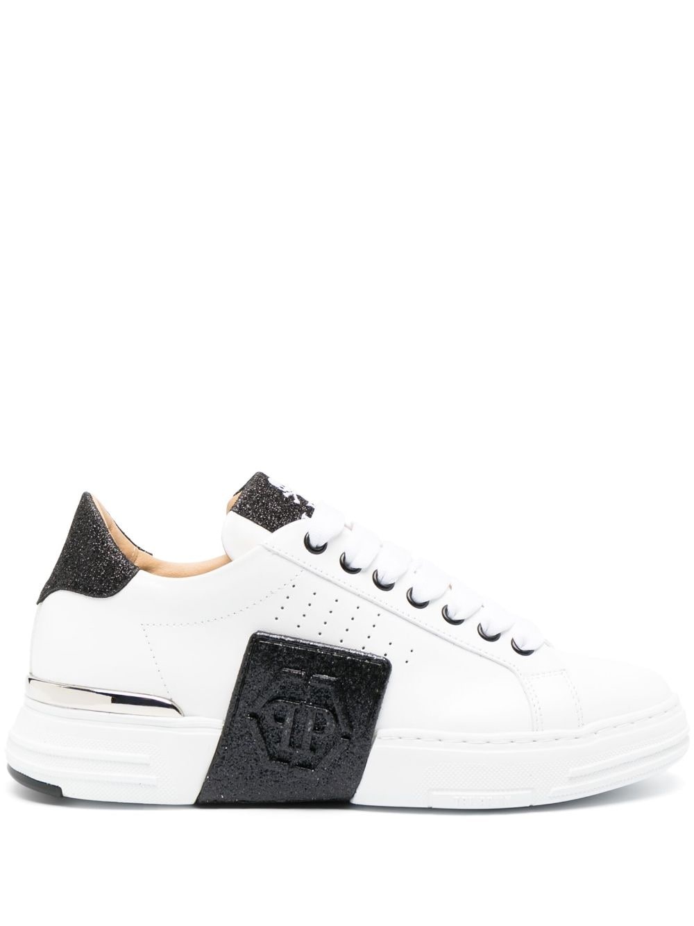 Glitter Lo-Top leather sneakers - 1
