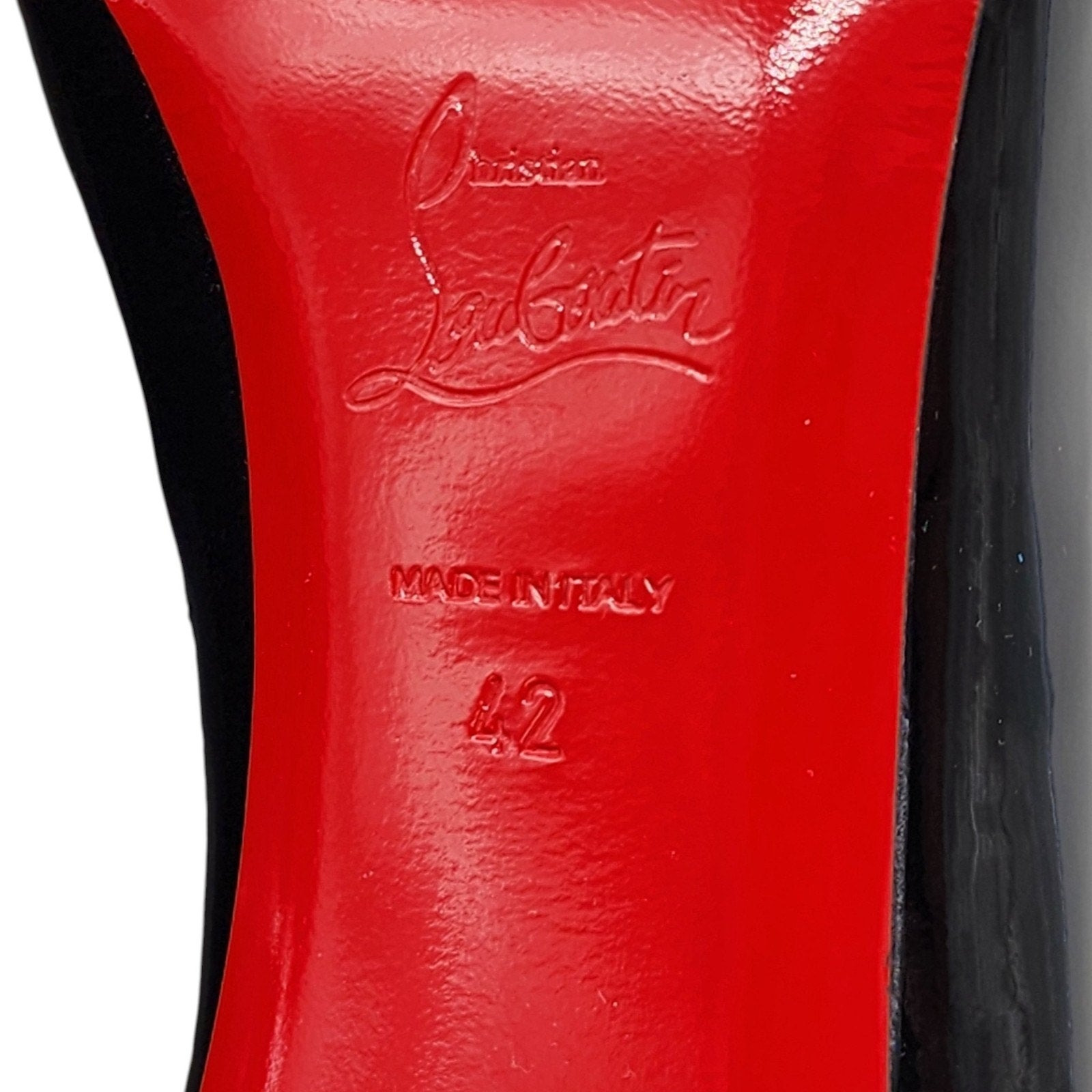 Christian Louboutin Hot Chick Patent Leather Kitten Heel Pumps Black - 10