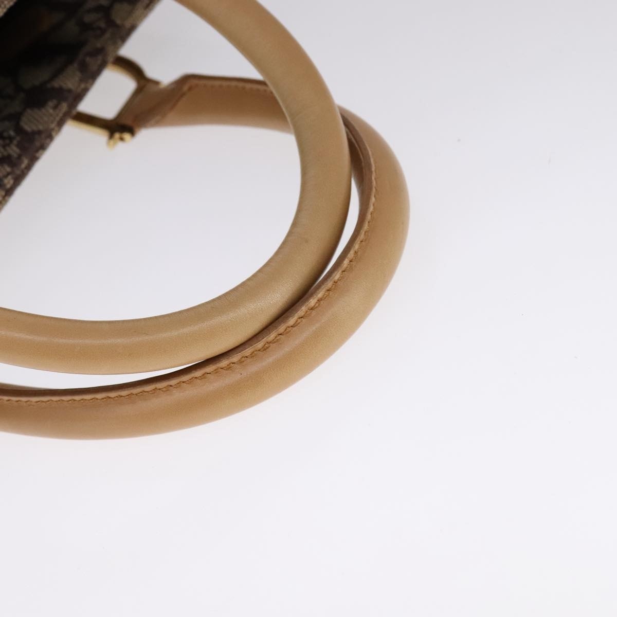 DIOR Trotter Canvas Hand Bag Brown Gold - 7