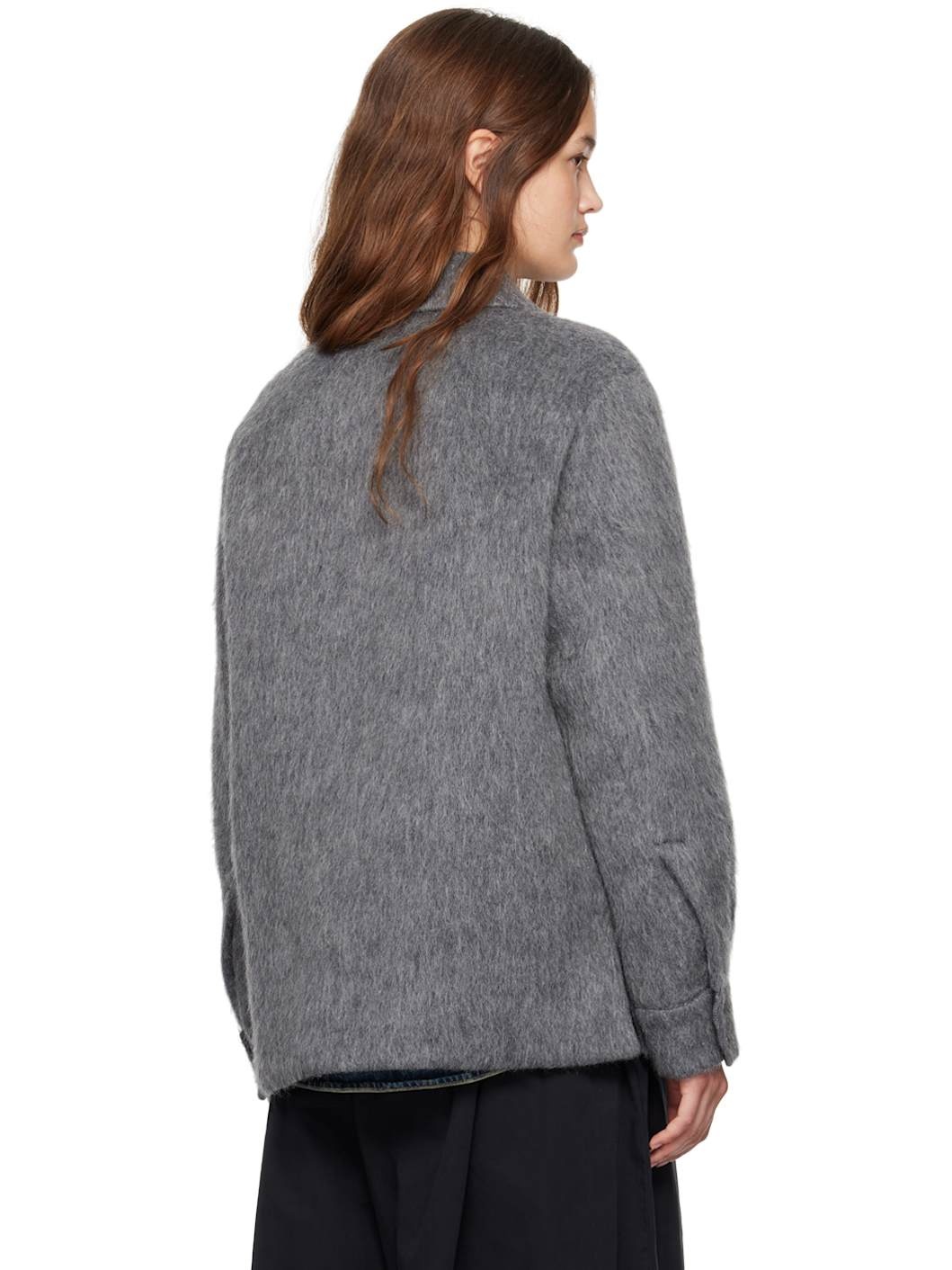 Gray Virgin Wool & Mohair Jacket - 3