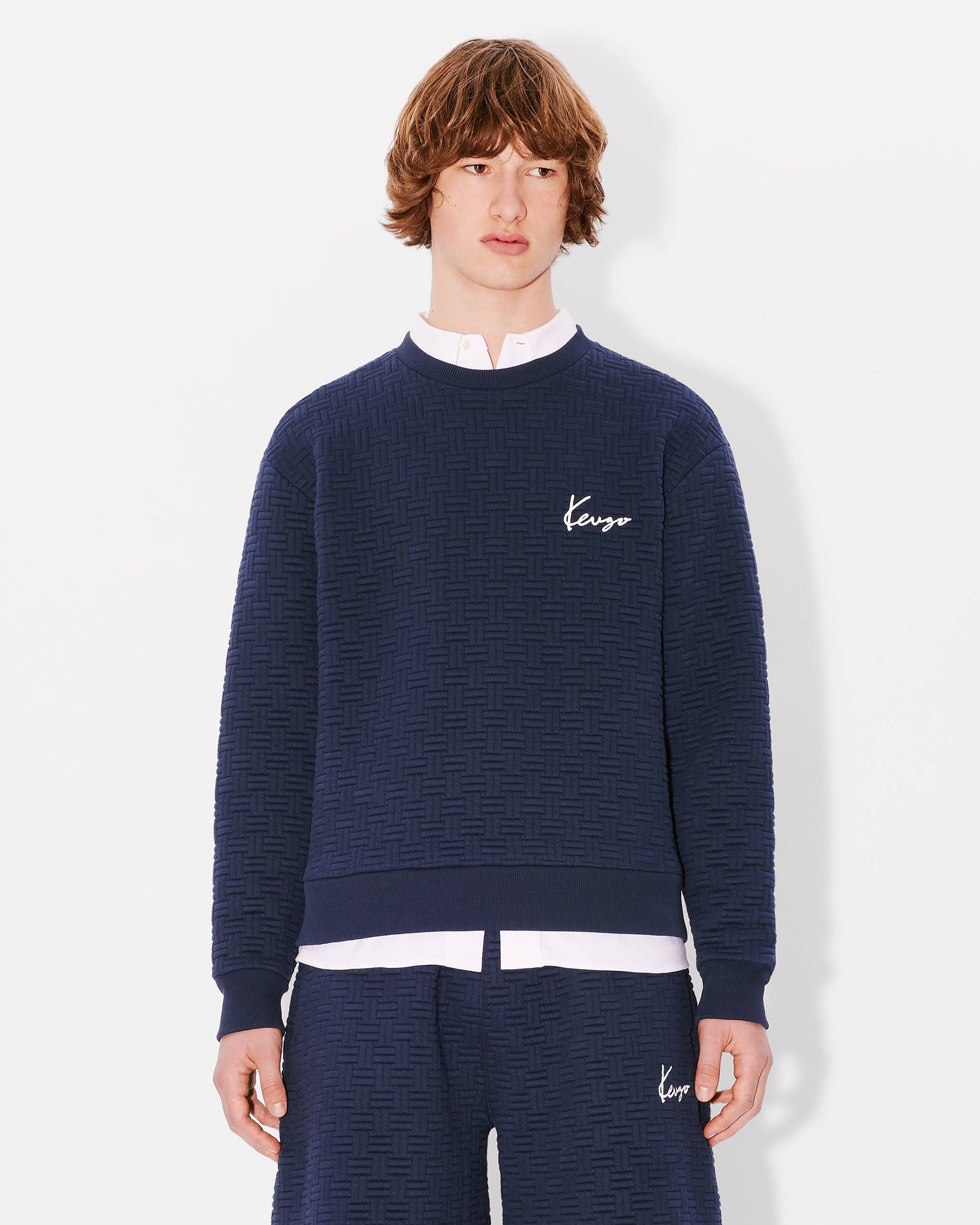 'KENZO Weave' embroidered classic sweatshirt - 3